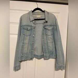 VINTAGE Y2K Calvin Klein Jeans Light Wash Bleached Denim Jacket Soft Stretchy